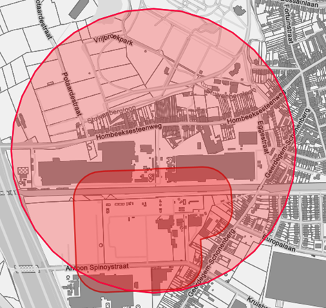 Het gebied rondom de Eggestraat waarvoor de maatregelen gelden.