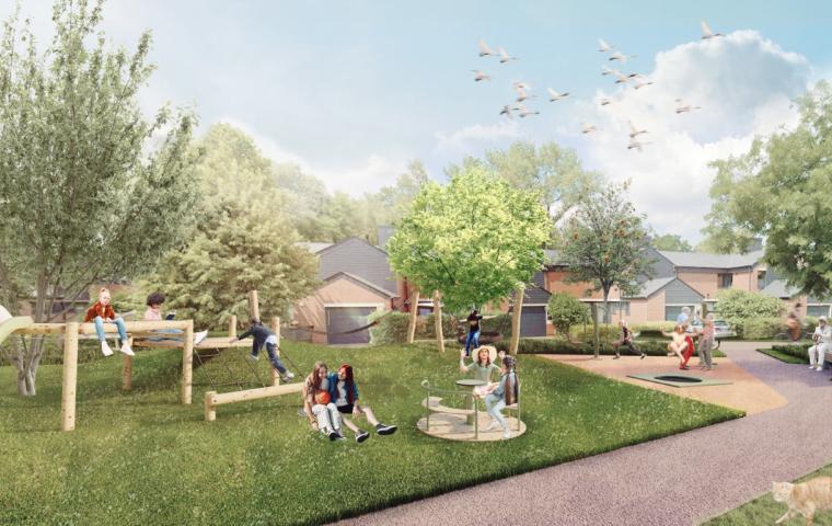 Renderbeeld speelheuvel Bethaniënpolder