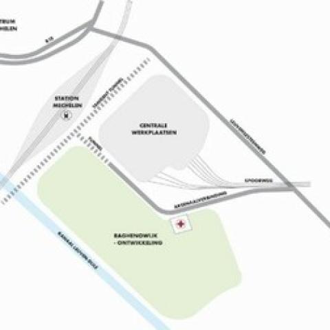 Kaart arsenaalverbinding voor gemotoriseerd verkeer