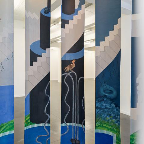 kunstwerk overwegend blauw 