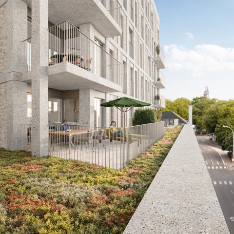 Er komen 74 appartementen op de site. 