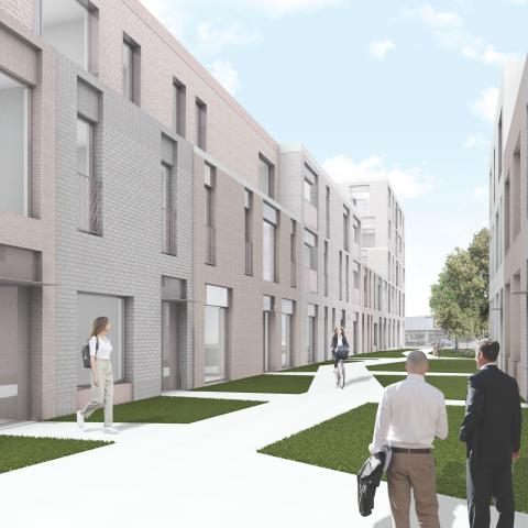 Tussen de Nekkerspoelstraat en de Lakenmakersstraat komt een verbinding voor actieve weggebruikers.