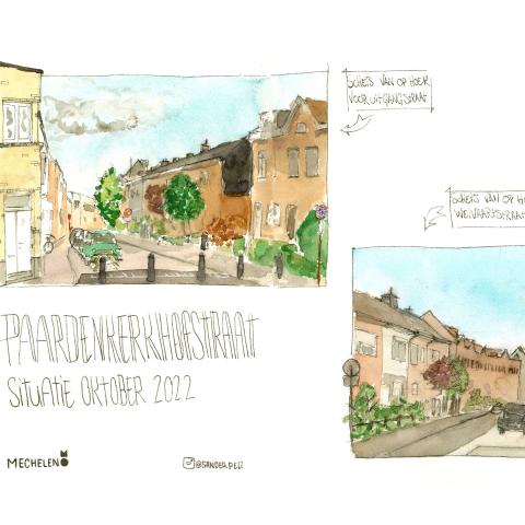 Paardenkerkhofstraat: schetsen voor de werken ©Sander Peli