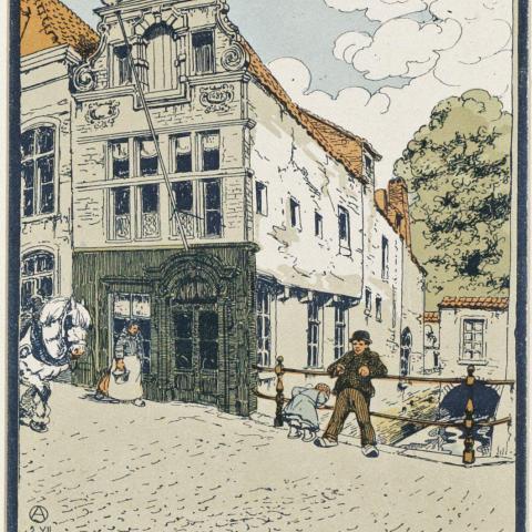 Een archiefbeeld van de vliet uit 1912.