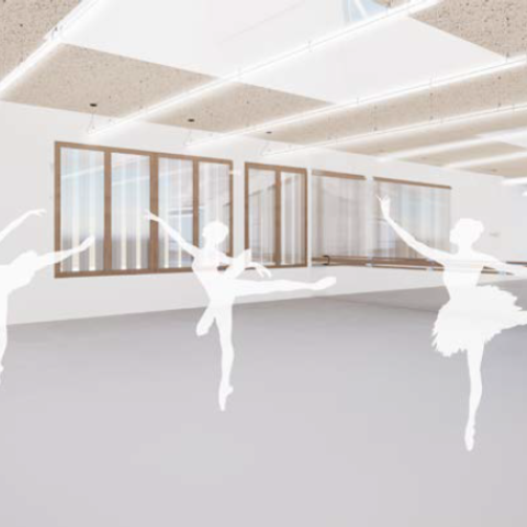 ©Bob McMaster. Toekomstbeeld van een nieuwe danszaal.