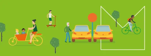 Illustratie over deelmobiliteit