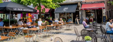 Horecazaken en hun terrassen op de Ijzerenleen